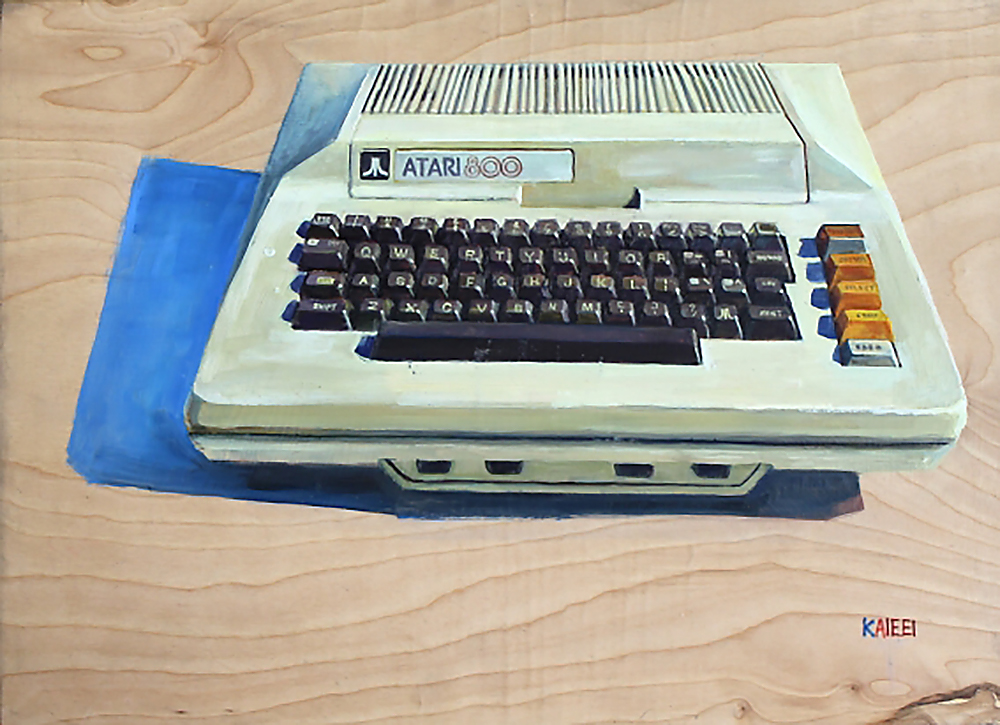Catherine Kaleel "Atari 800" 2014 | Öl auf Holz, 30 x 40 cm |