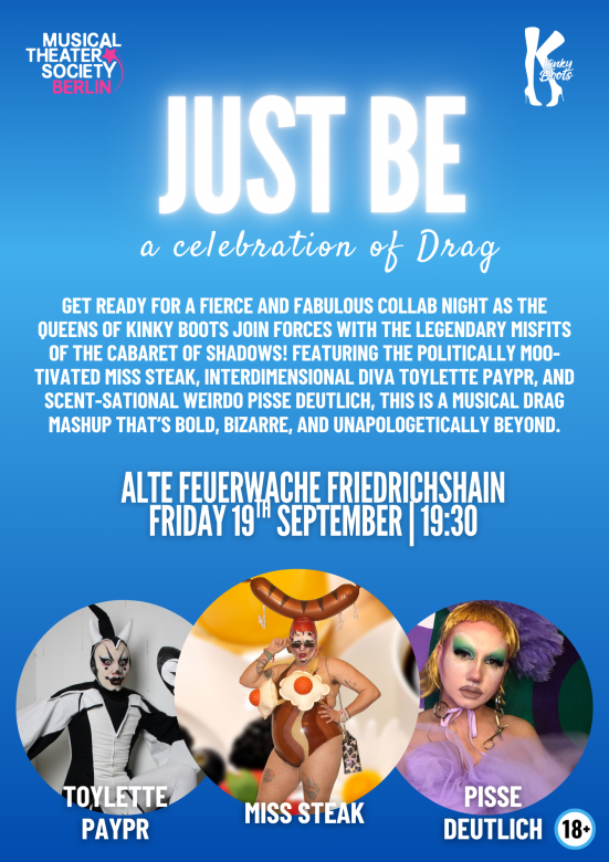 blauer Flyer mit Textinformation