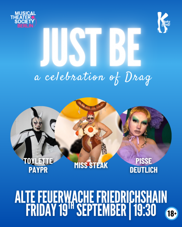 blauer Flyer mit Textinformation