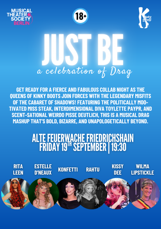 blauer Flyer mit Textinformation