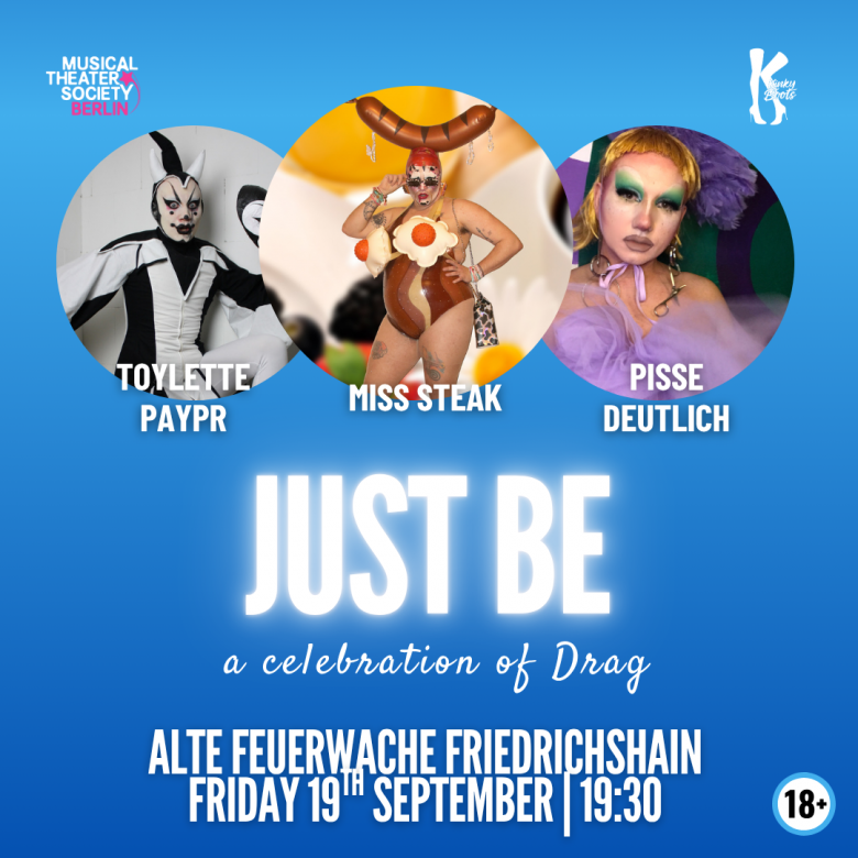 blauer Flyer mit Textinformation