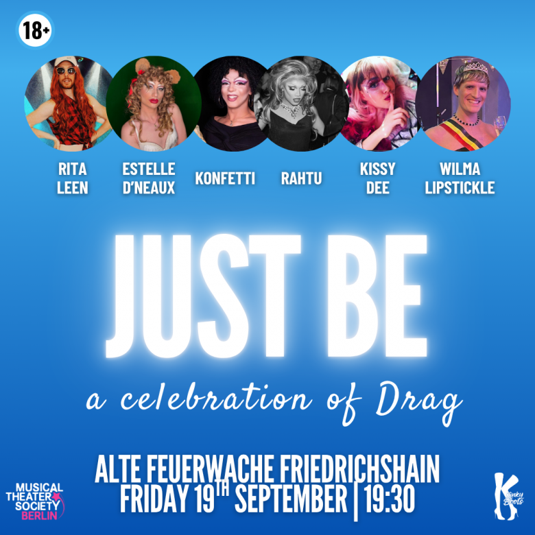 blauer Flyer mit Textinformation